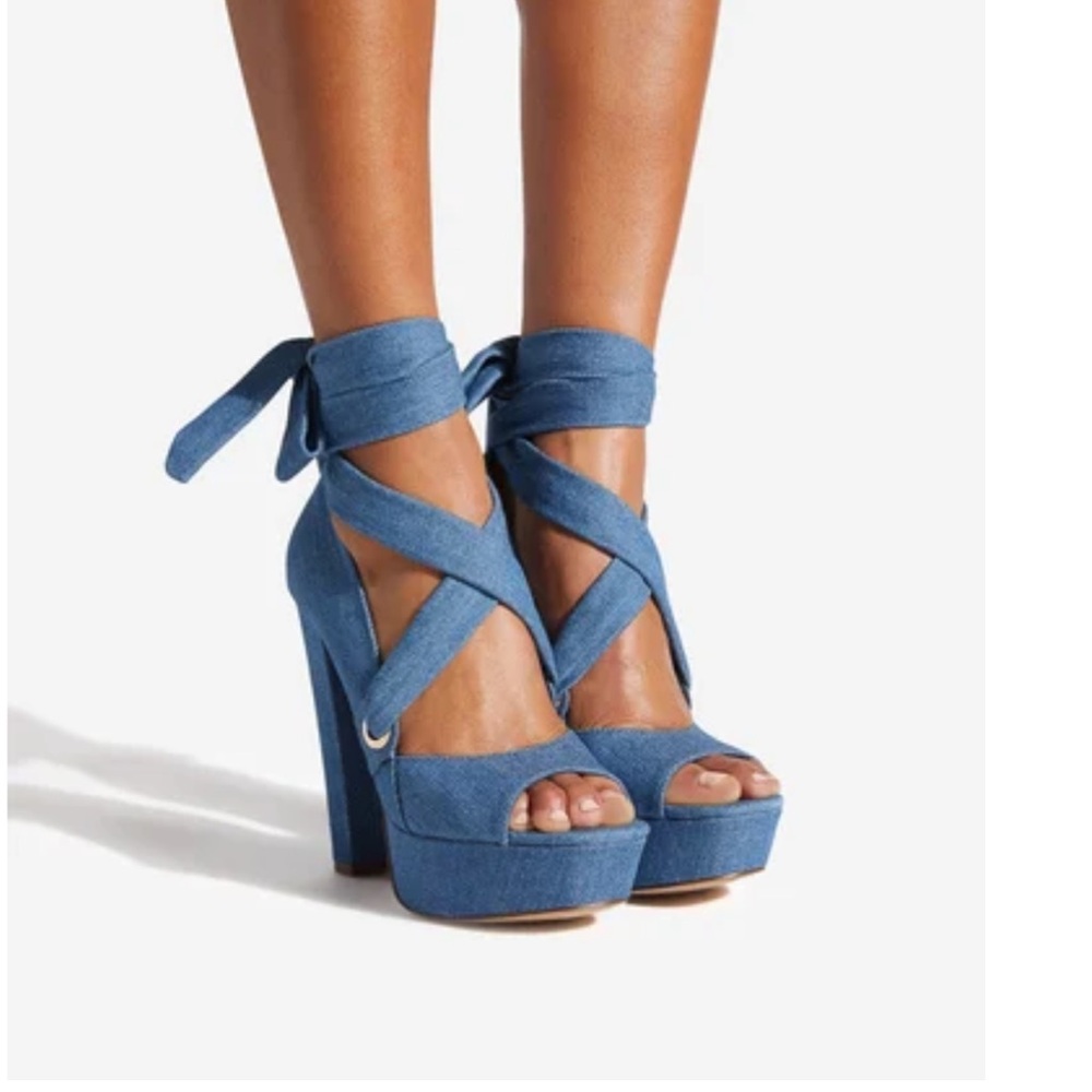 Womens shoedazzle size 9.5 Jean platform strappy sandals